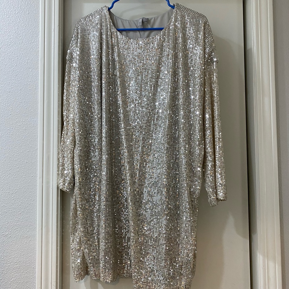 Silver Sequin Asos Mini Dress